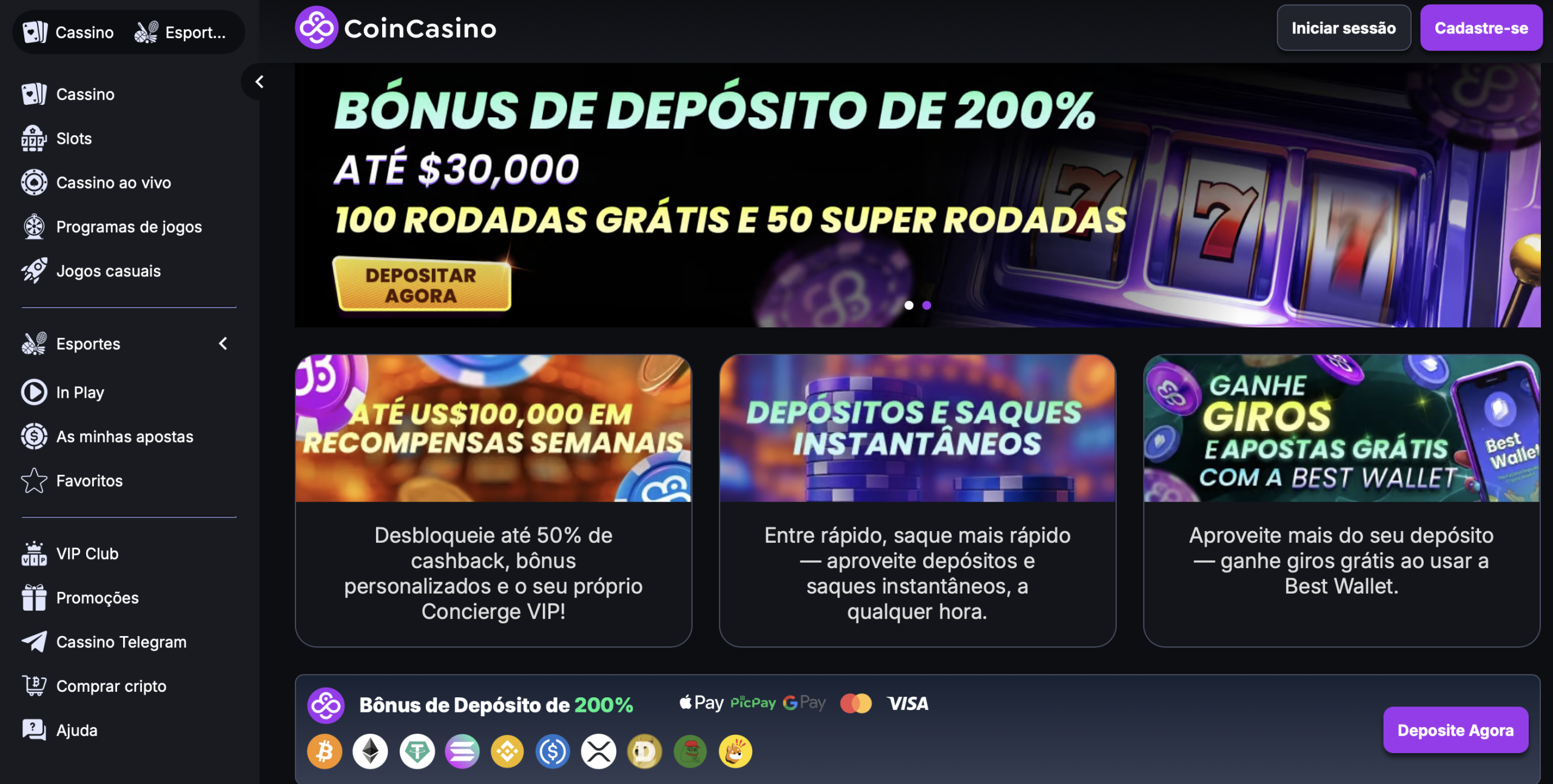 CoinCasino - Cassino e Apostas Esportivas com Bônus de até $30.000