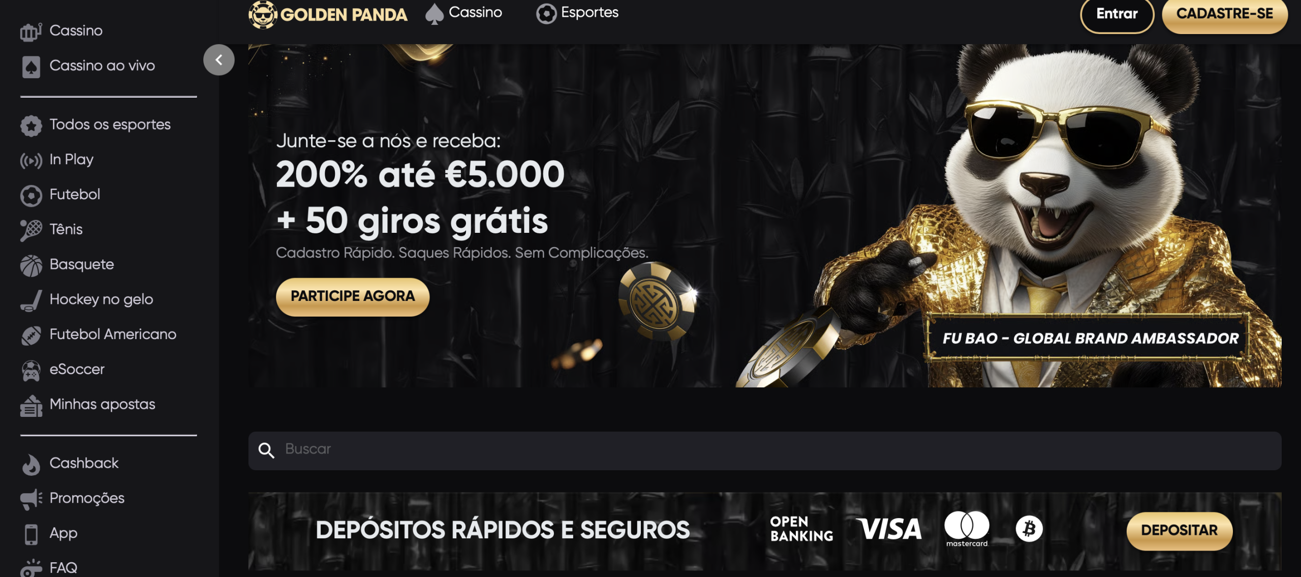 Golden Panda - Plataforma Bet com 4.000+ Jogos e Sportsbook Integrado