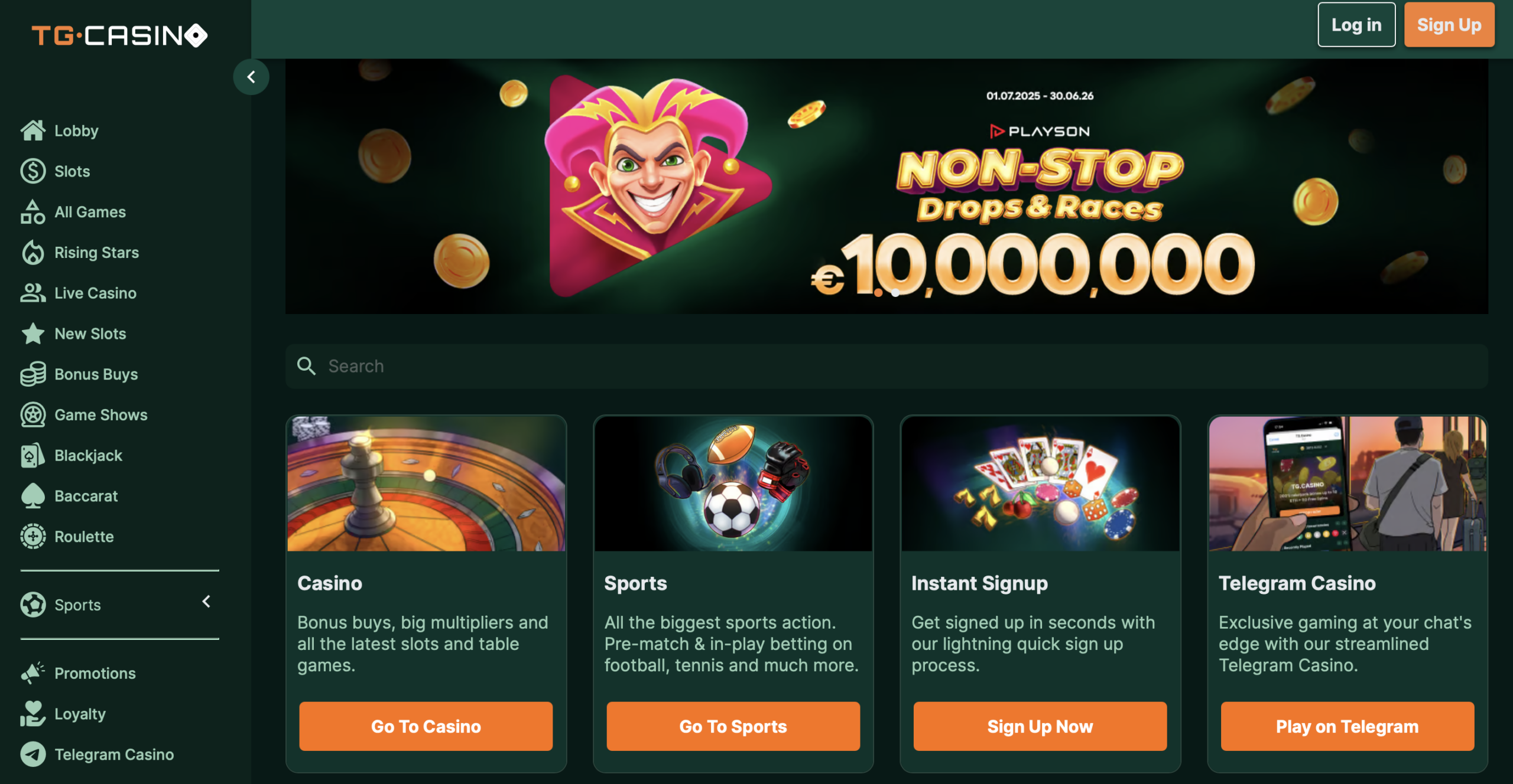 TG Casino - Bônus de até 10 ETH em Rakeback para Apostadores Cripto