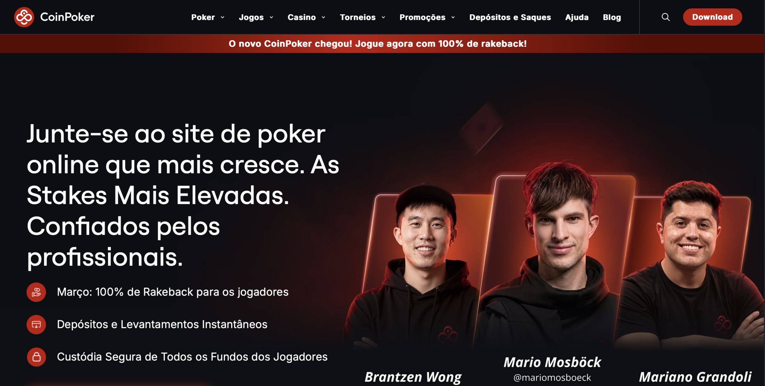 CoinPoker - Casa de Apostas Cripto com PIX, Poker ao Vivo e Rakeback de $1,5M por Semana